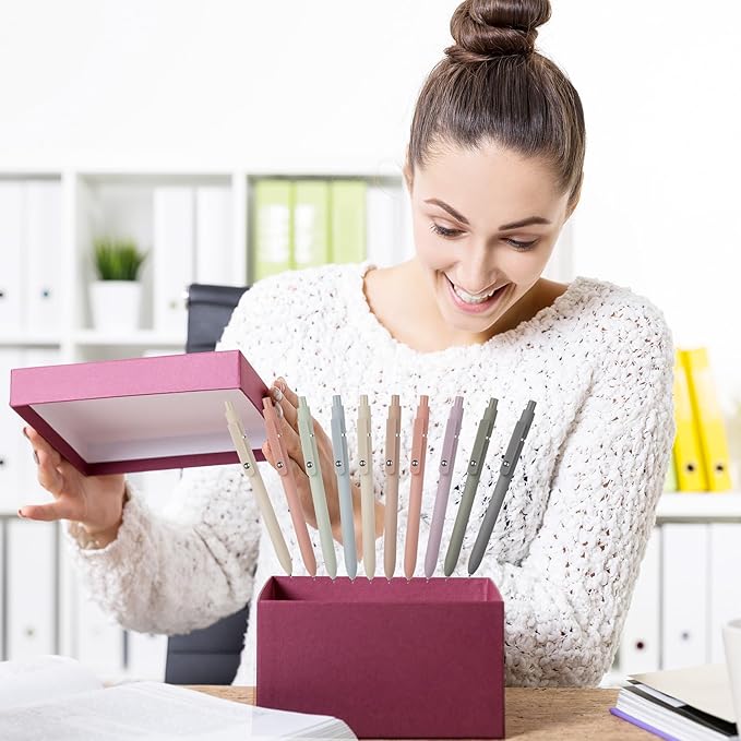 Epakh Gel Pens, 10 Pcs 0.5mm Quick Dry Black Ink Fine Point Smooth Writing Pens High End Series Retractable Aesthetic Ballpoint for Office School Supplies Women Men Gifts(Morandi Color,Classic)