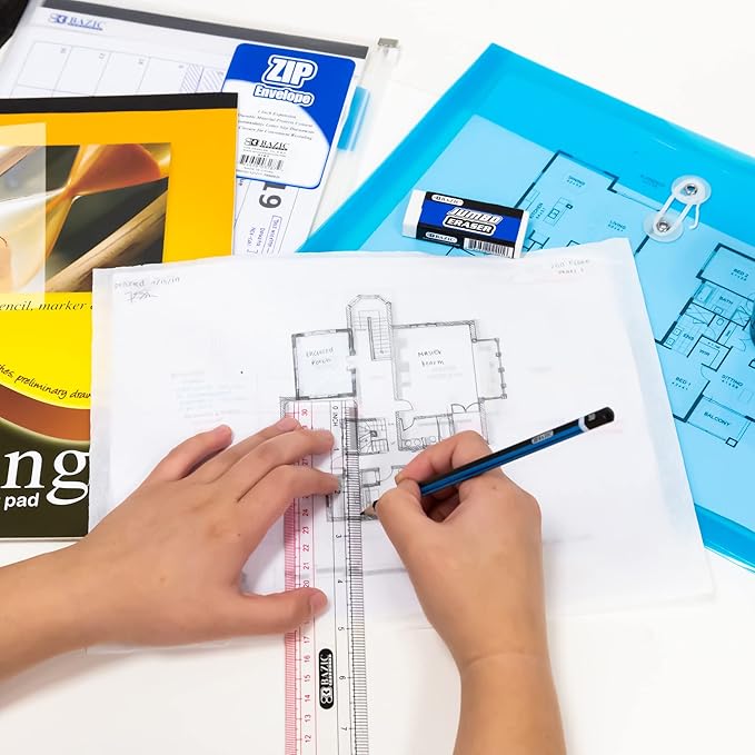 BAZIC Claro 12" (30cm) Transparent Plastic Ruler