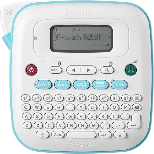 Brother P-Touch PT-N25BT Personal Connected Label Maker, Bluetooth, Design&Print2 app, Portable, Handheld and Prints with P-Touch Btag½â€ (12mm) Wide Color Label Tapes