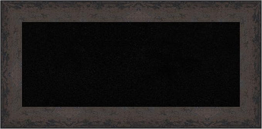 Amanti Art Black Cork Board for Wall, 17x35 Vision Board with Black Wood Frame, Medium Corkboard Office Decor for Home Organization, Modern Corkboard Pinboard to Display Items for Home Organization