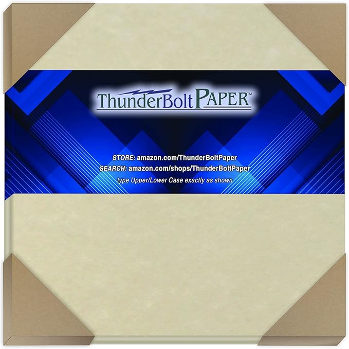 150 Natural Parchment 65lb Cover Paper Sheets 6" X 6" (6X6 Inches) Square Scrapbook Album Size - Printable Old Parchment Semblance