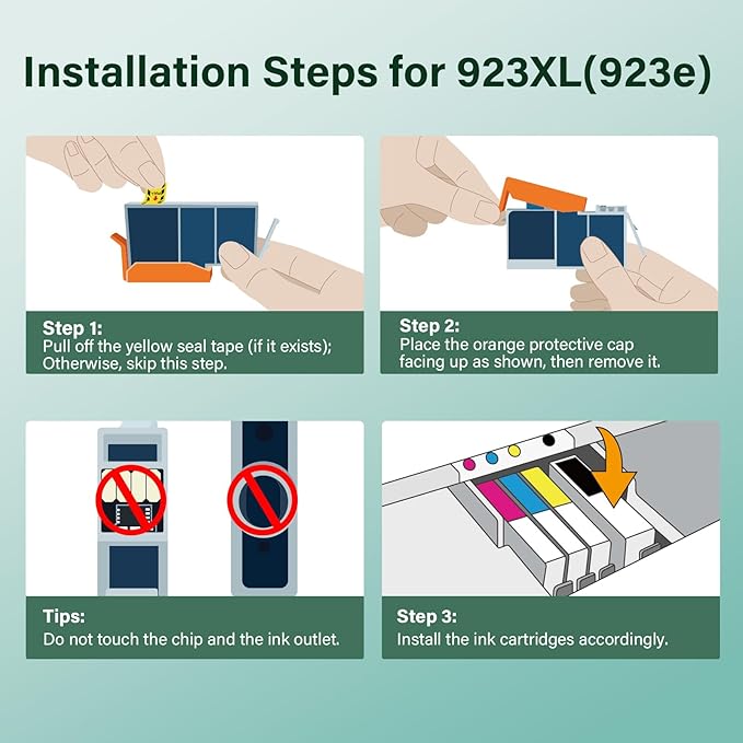 923XL 923 8130e Ink Cartridges Combo Pack: Replacement for HP 923e 923XL 923 Ink Cartridges for HP Printers OfficeJet Pro 8130e 8135e 8138e 8139e 9130 8122e 8120 8124e 8125e 8132e Printer
