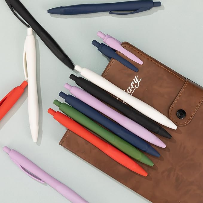 BallPoint Pens, 30 Pack (BLACK Ink),Bulk Pens, Purple Barrel,Click Pens for Office Home and School, Retractable Ballpoint Pens, Medium Point, 1.00MM (Purple)