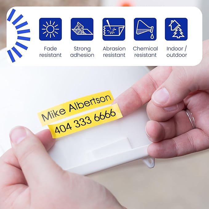 Brother Genuine P-Touch TZe Black Print on White Label Tape (TZeS231), Strong Adhesive Laminated, ~1/2in x 26.2ft (12mm x 8m), for Select P-Touch Label Makers, Water-Resistant, Extra Strength