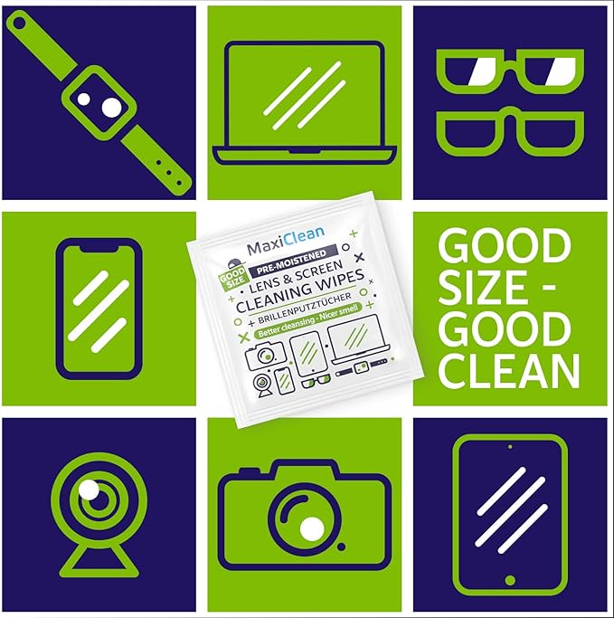 440 Pack Lens Wipes for Eyeglasses Pre-Moistened, Individually Wrapped Streak-Free Cleaning for Glasses & Laptop Screens, Glasses Cleaner Wipe Bulk 5.5 x 4.7 Inch, Sunglasses & Phone Wipe