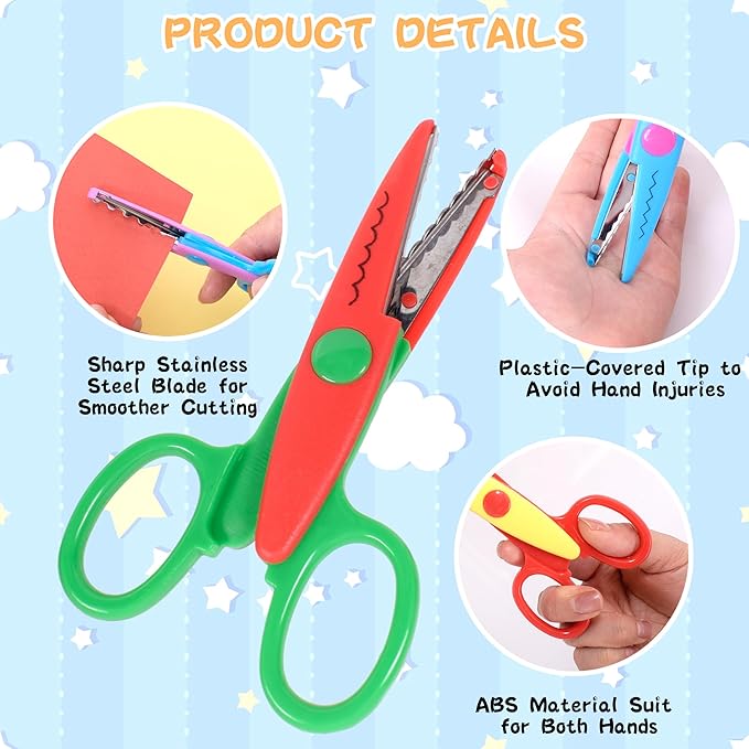 12 PCS Craft Scissors Decorative Edge, 12 PCS Small Hole Punch Shapes, 90 Sheets Colorful Origami, Kids Adults Craft Kit for DIY Crafts, Scrapbooking, Card Making, School Supplies