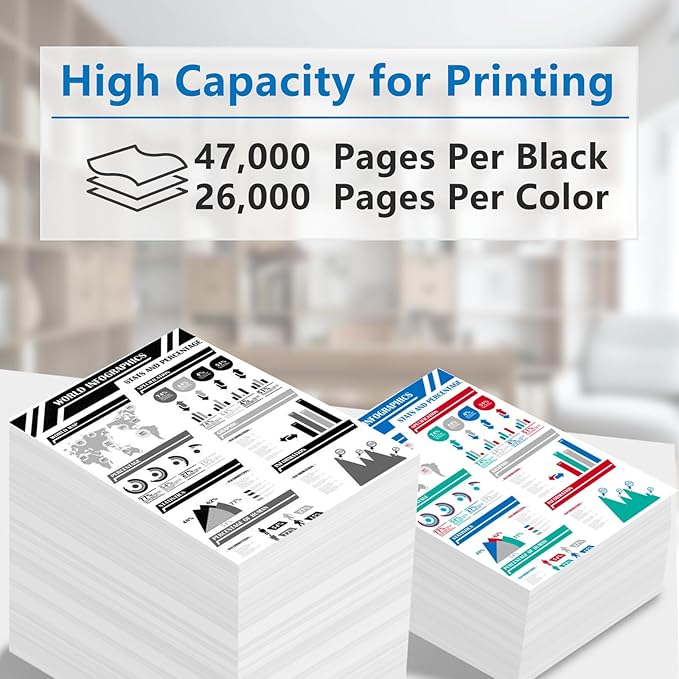 High Yield MPC8003 IMC8000 Toner Cartridge 842196 842197 842198 842199 Toner Compatible for Ricoh Lanier Savin MP C6503 MP C8003 IM C6500 IM C8000 Printer (Black Cyan Magenta Yellow)