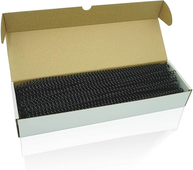 Binditek 100 Pack Plastic Spiral Binding Coils, 6mm(1/4"), 30 Sheet Capacity, 4:1 Pitch, Black, 48Loops, for Letter Size, for Students and Coworkers