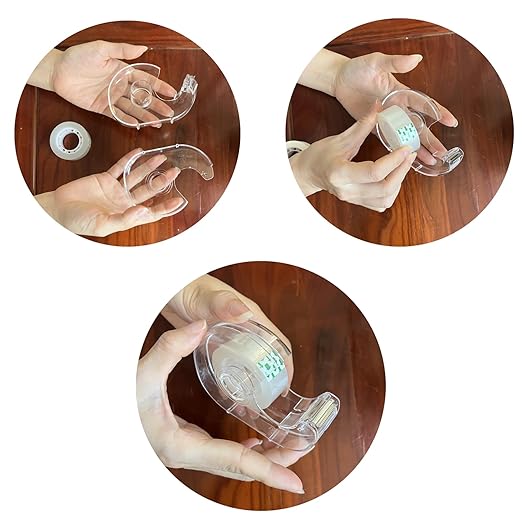 Clear Tape, Transparent Tape for Office, 3/4 in, Dispensered, 24 Packs