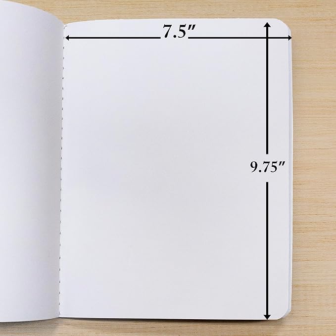 BAZIC Composition Book Blue Marble Unruled Ruled 100 Sheet Notebook, Blank Page Journal Comp Notebooks for School, 6-Pack