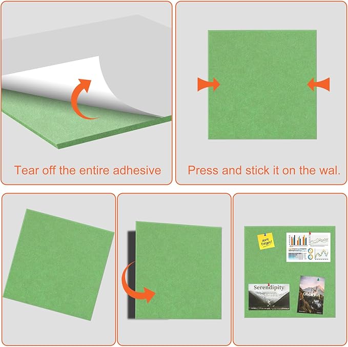 Cork Boards for Walls 48" x 36" Felt Board Alternative, 12 Pack Felt Wall Tiles Bulletin Board, Large Cork Board for Office Pin Board Tack Board Cork Boards