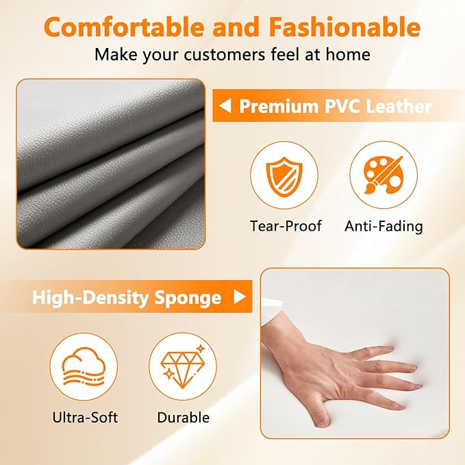 CLATINA Waiting Room Guest Chair with Bonded Leather Padded Arm Rest for Office Reception and Conference Desk Black with Sled Base Grey 1Pack