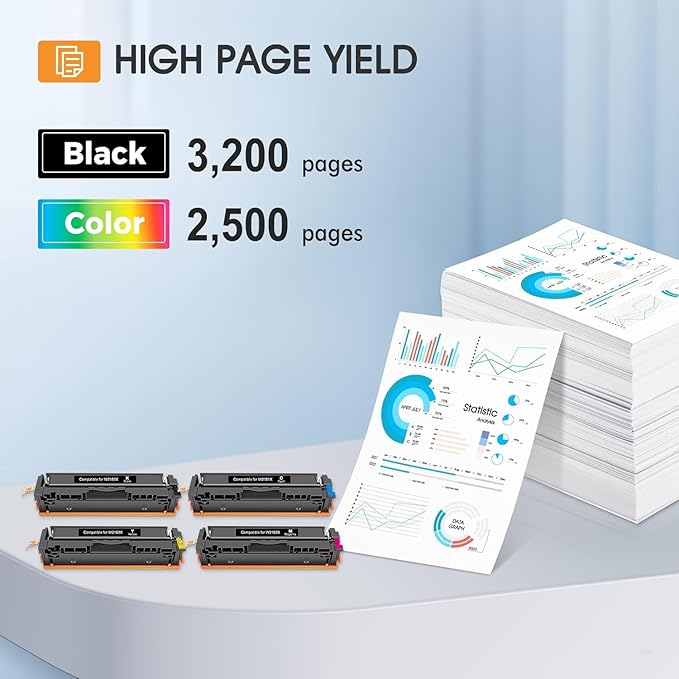 218X 218A Toner Cartridges 4 Pack 3201dw Compatible Replacement for HP 218X 218A Color Laserjet Pro MFP 3301fdw 3301cdw 3201dw 3301sdw Printer High Yield Ink Set W2180X (Black Cyan Yellow Magenta)