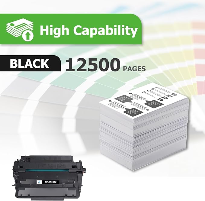 Aztech Compatible Toner Cartridge Replacement for HP CE255X 55X CE255A 55A LaserJet Enterprise P3015dn P3015x LaserJet Pro 500 MFP M521dn M521dw (Black, 2-Packs)