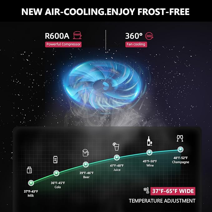 24 Inch Beverage Refrigerator, Beverage Cooler 180 Can Built-in Design, Under Counter Beer Fridge with Glass Door for Soda, Wine, Water - For Kitchen, Office or Bar