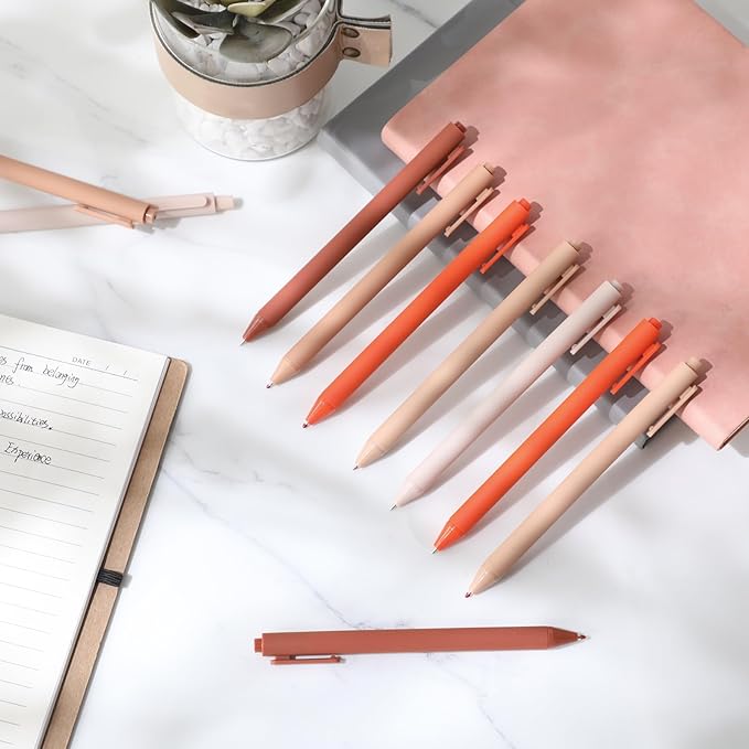 Crtiin 50 Pcss Gel Ink Pens Bulk Black Ink, Smooth Writing Cute Colorful Pens for Back to School First Day of School Teacher Student Server Office Supplies Staff Party Favor Gifts (Orange Series)