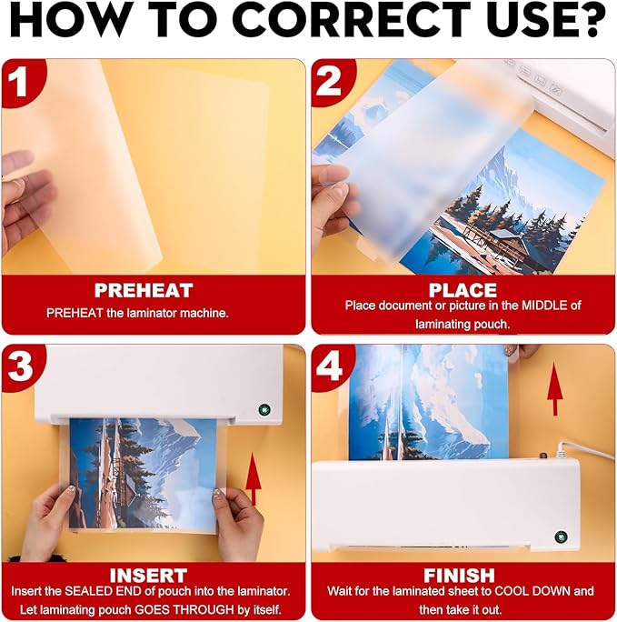 CAREGY 500 Pack Laminating Sheets,Holds 8.5 x 11 Inch Sheets,Thermal Laminating Pouches, 3 Mil, 9 x 11.5 Inches Lamination Sheet Paper for Laminator, Round Corner Letter Size