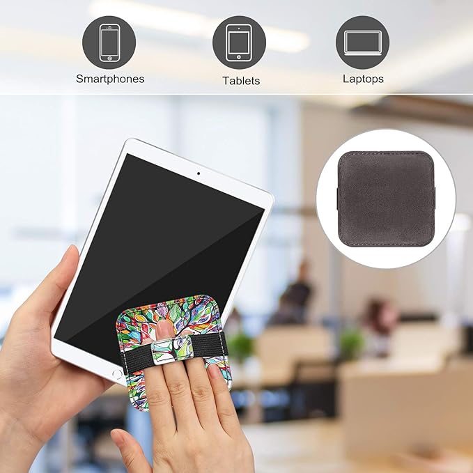 Fintie Screen Cleaning Pad, [4 Pack] Soft Cloth Wipes Screen Cleaner with Elastic Strap for iPad, iPhone, MacBook, Tablets, Laptop (Cool Jade)