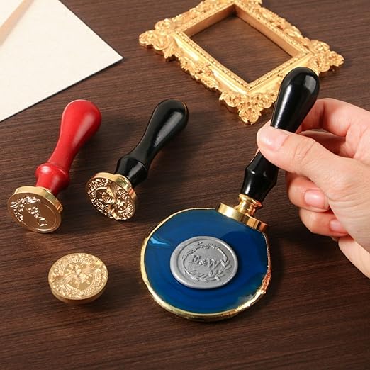 Custom Wax Seal Stamp - Personalized Wax Seal Stamp Create Your Own Seals for Crafting, Envelopes, Gift Wrap, Wedding Invitations - Custom Stamp Design with Handle