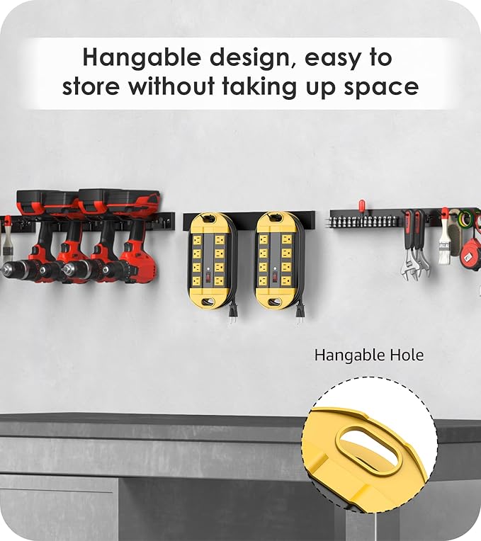 CCCEI Heavy Duty Power Strip Surge Protector, Metal 8 Outlets Power Strip for Appliance. Garage Shop Industrial Workbench 15 AMP Outlets Strip. 6FT Extension Cord. Set