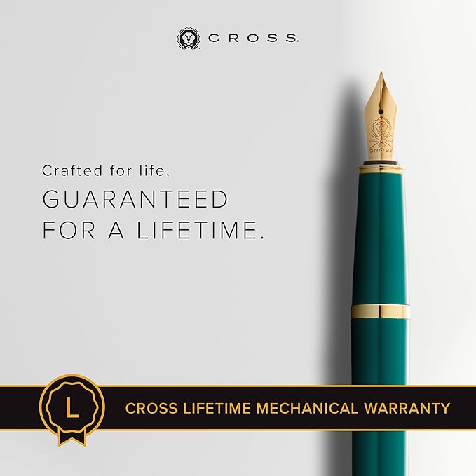 Cross Bailey Dark Green with Gold Medium Nib Fountain Pen