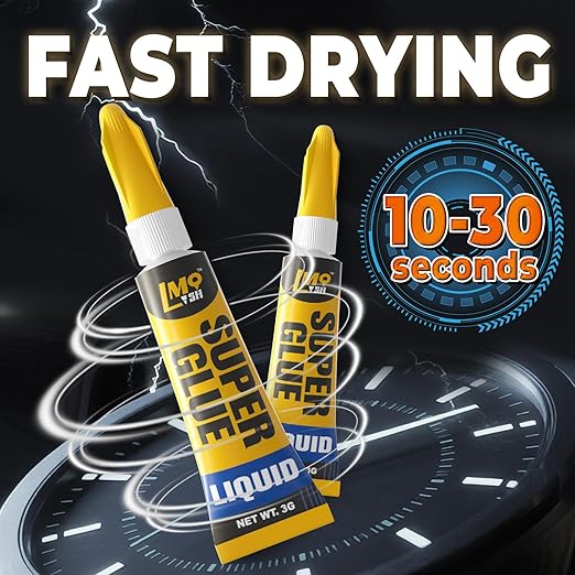 12×3g Mini Super Glue Clear Liquid, All Purpose Single Use Superglue Heavy Duty Strong for Plastic Ceramic Glass Metal Repair, Instant Cyanoacrylate Adhesive Bonding Wood Miniatures 3D Print