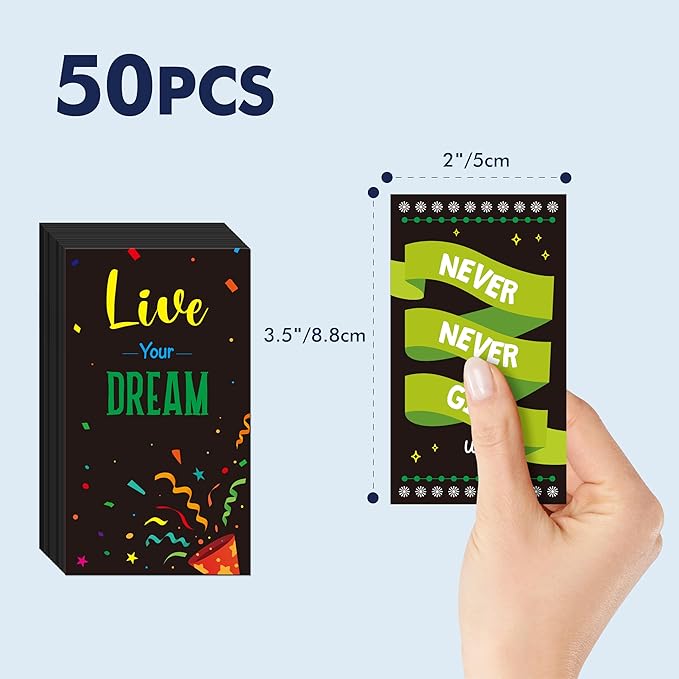 50 PCS Motivational Magnets, 25 Designs Inspirational Magnets Positive Affirmation Decals for Kids, Adults, Fridge (2' x 3.5')