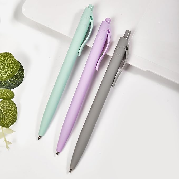 BallPoint Pens, 100 Pack (BLACK Ink), Bulk Pens, Purple Barrel,Click Pens for Office Home and School, Retractable Ballpoint Pens, Medium Point, 1.00MM (Purple)