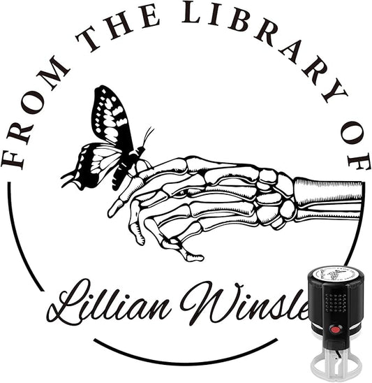 Custom Self-Inking Stamps | Personalized Book Stamp Gift for Book Lovers | 5 Ink Colors (Style01)