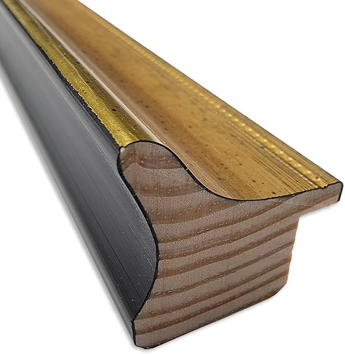 Amanti Art Black Cork Board for Wall, 14x32 Vision Board with Gold Wood Frame, Medium Corkboard Office Decor for Home Organization, Casual Corkboard Pinboard to display items for home organization