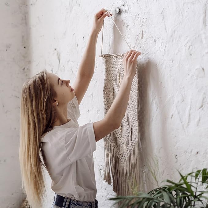 Ferraycle 40 Piece Double Headed Picture Hangers Nails 4 Size Long Thumb Tacks for Wall Hanging Decorative Nails Push Pins Picture Hooks for Drywall Photo Decor, 10/20/ 30/ 50lb(Silver)