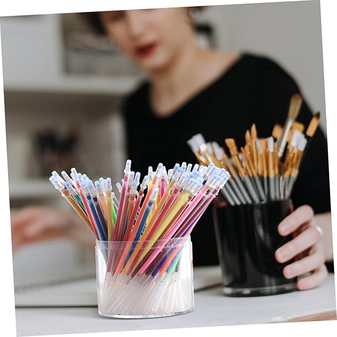 100pcs Premium Glitter Gel Pen Refills 0. 8mm Medium Point Glitter Markers Colorful Smooth Writing Neon Pen for Crafting, Doodling, Drawing, and Adult Coloring Book