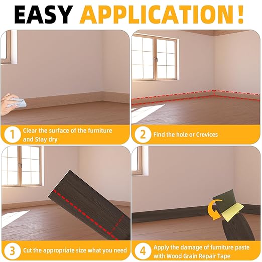 GSCIT Club Wood Grain Repair Tape, 2.4 inch X 250ft Self Adhesive Red Walnut Grain Repair Patch for Tables, Chairs, Baseboards, Doors, Windows, Floors, Handicraft DIY.