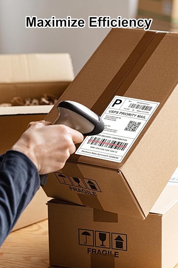 4x6 Thermal Labels - Waterproof Shipping Stickers for Thermal Printers, All-Purpose Label Stickers, White, 1000/Pack (1-Pack)