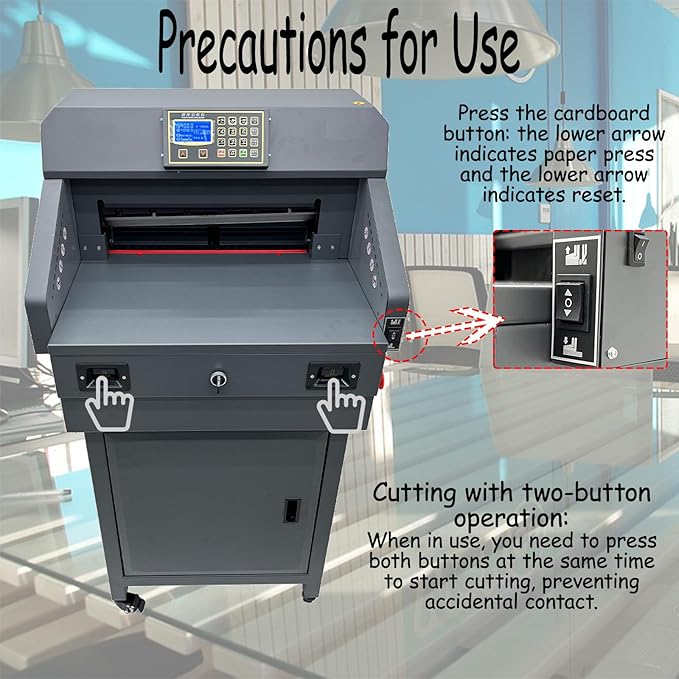 18in/46cm Width Electric Paper Cutter Guillotine Industrial Paper Trimmer with Program Control Heavy Duty Commercial Stack Cutter for Office/Printing