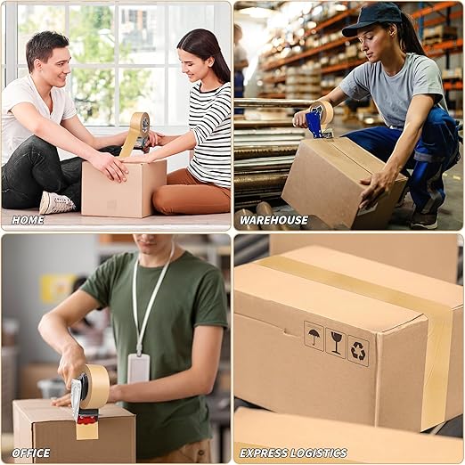 12 Pack Brown Paper Packing Tape, Kraft Paper Tape Bulk 2" x 55 Yardx 7 mil Gummed Tape for Marking, Sealing Box, Masking, Shipping, Strong Adhesive Easy-to-Tear Waterproof Tape