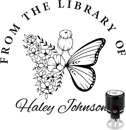 Custom Self-Inking Stamps | Personalized Book Stamp Gift for Book Lovers | 5 Ink Colors (Style02)