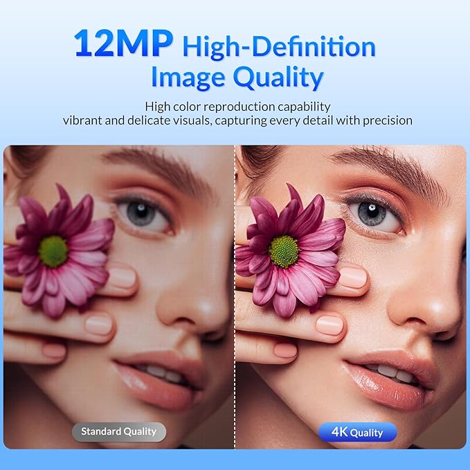 4K Webcam for PC with Sony Sensor, Auto Focus & Privacy Cover, Ultra HD 4K Streaming Camera, 2 Noise-Cancelling Mics, USB Plug & Play, 77° FOV, Web Camera for Zoom, Skype, Teams, Video Calling