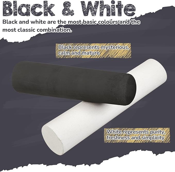 20 Pcs Sidewalk Chalk for Kids Jumbo Black White Washable Non Toxic Chalk for Classroom Outdoor Fun Creativity Art Play Painting on Chalkboard Playground Blackboard Easter Party