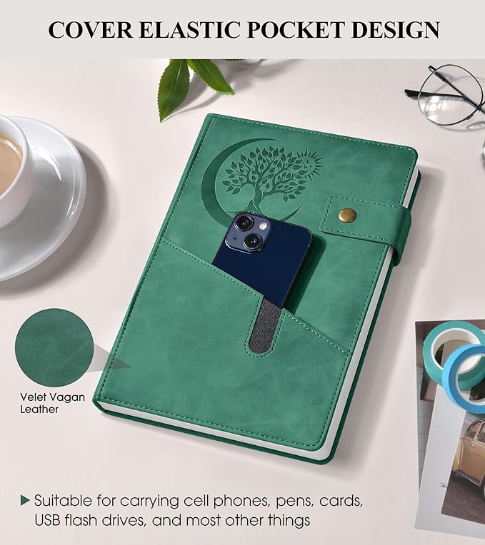 365 Page Thick Lined Journal Notebook for Men Women, B5 Large Leather Journals for Writing, Hardcover Notebooks for Work, School, Note Taking, Business, Travel Diary, College Ruled 7.6" x 10"