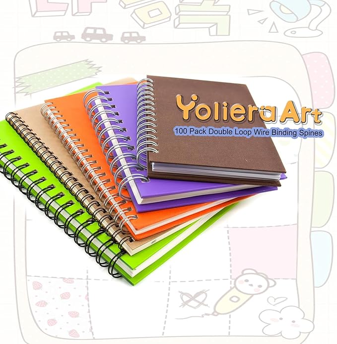 3 to 1 Pitch Twin Loop Wire Binding Spines, 3/8 Inch Book Binder Combs, 100 Pack Spiral Binding Coils for Booking Binder Machine, Students and Coworkers (60 Sheet Capacity, Blue)