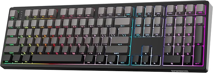 EPOMAKER TH108 Full Size Mechanical Keyboard, Wireless Gaming Keyboard with 8000mAh Battery, Creamy Gasket, 108 Keys, Hot Swap, Custom Driver, RGB Backlight (Black, Creamy Jade)