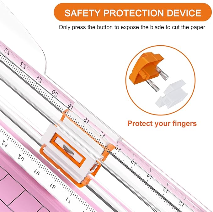 Evteck Paper Cutter 12 Inch Paper Trimmer Slider Crafting Scrapbooking Supplies for A4 Vinyl Photo Cardstock with Security Blade and Foldable Ruler