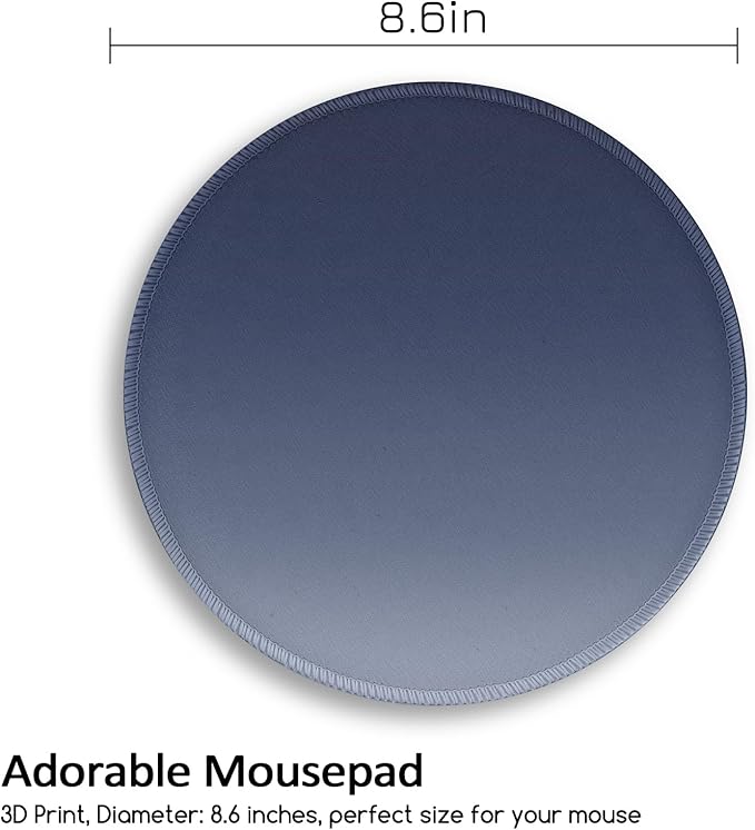 Gradient Grey Work Mouse Pad, Small Round Mouse Pads for Desk, Mini Travel Mousepad for Wireless Computer Laptop, Office Desk Accessories, 8.6 x 8.6 inch
