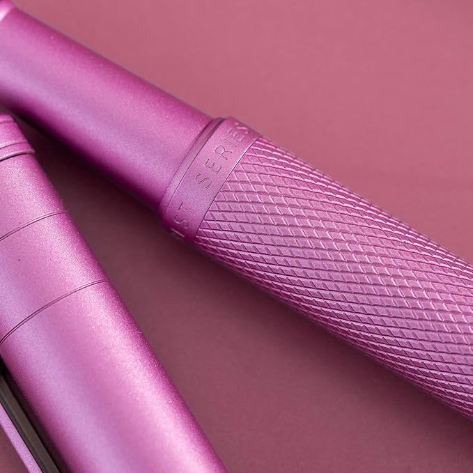 Asvine Pink Forest Fountain Pen Fine Nib, Classic Design with Converter and Metal Pen Case, The Light of Hope Serise