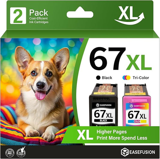 67XL Ink Cartridges Black Color Combo Pack Replacement for HP Ink 67 HP67XL 67 XL Compatible with DeskJet 2755e 2700 2700e 4155e 4100 Envy 6000 6055e 6455e Printer