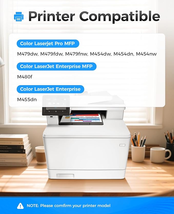 414A Toner Cartridge Set 4-Pack Replacement for HP 414A W2020A W2021A W2022A W2023A Compatible for HP Color Laserjet Pro MFP M479fdw M479fnw M479dw M454dw M454dn M454nw Enterprise M480f M455dn Printer