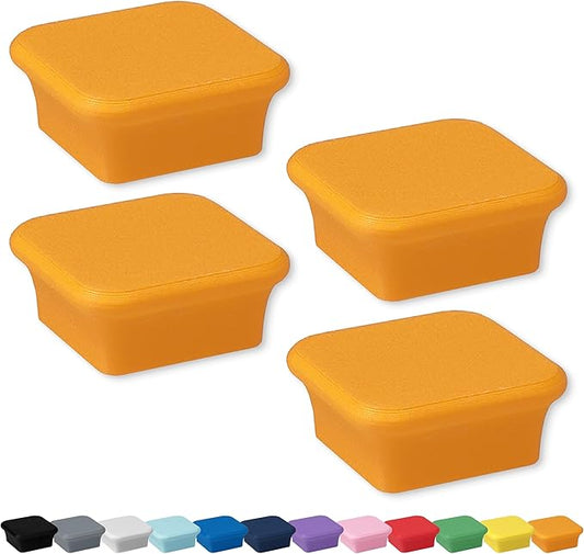 Glassboard Studio MiniBar Magnet - Strong Neodymium Rare Earth Magnets for Fridge, Whiteboard, Locker & Magnetic Glassboards - Crafting & Office Use - Strong Fridge Magnets (Tangerine Orange, 4)