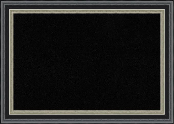 Amanti Art Black Cork Board for Wall, 15x21 Vision Board with Black Wood Frame, Small Corkboard Office Decor for Home Organization, Modern Corkboard Pinboard to Display Items for Home Organization in