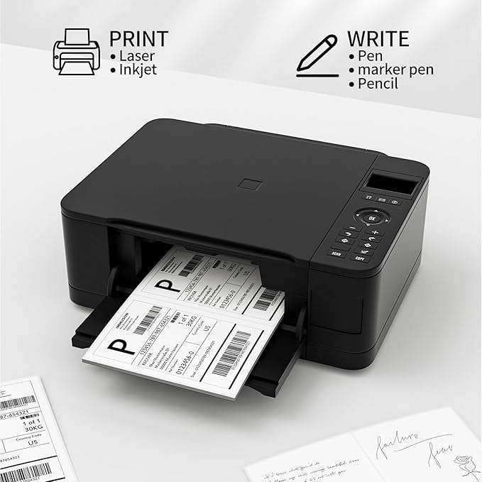 Coopaty Half Sheet Shipping Labels 8.5" x 5.5" Sticker Labels for Laser & Ink Jet Printers, 2 Per Page Self Adhesive Mailing Labels for Packages (100 Sheets, 200 Labels)
